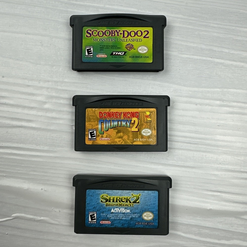 Game boy advance Scooby-Doo 2 Monsters Unleashed,donkey kong country 2 Shrek 2